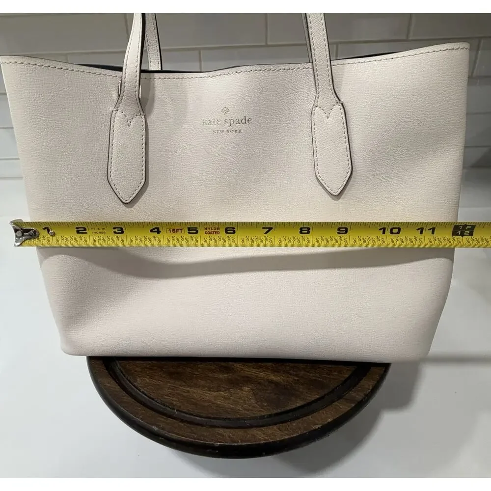 Kate Spade New York Staci Saffiano Leather Pale Pink/Ivory Tote Bag (WKR00064)